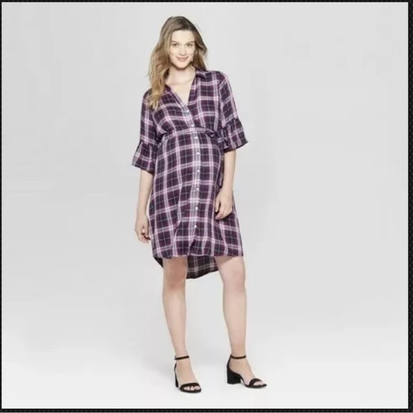 Isabel Maternity by Ingrid & Isabel Dresses & Skirts - NWT Isabel Maternity Plaid Shirt Dress XXL